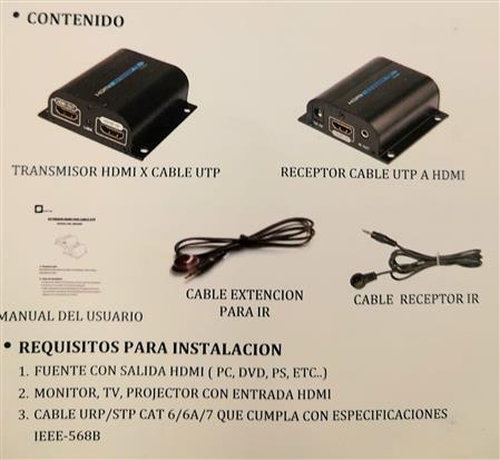 EXTENSOR HDMI 1080P  C/IR X UTP 50M 372P PURESONIC